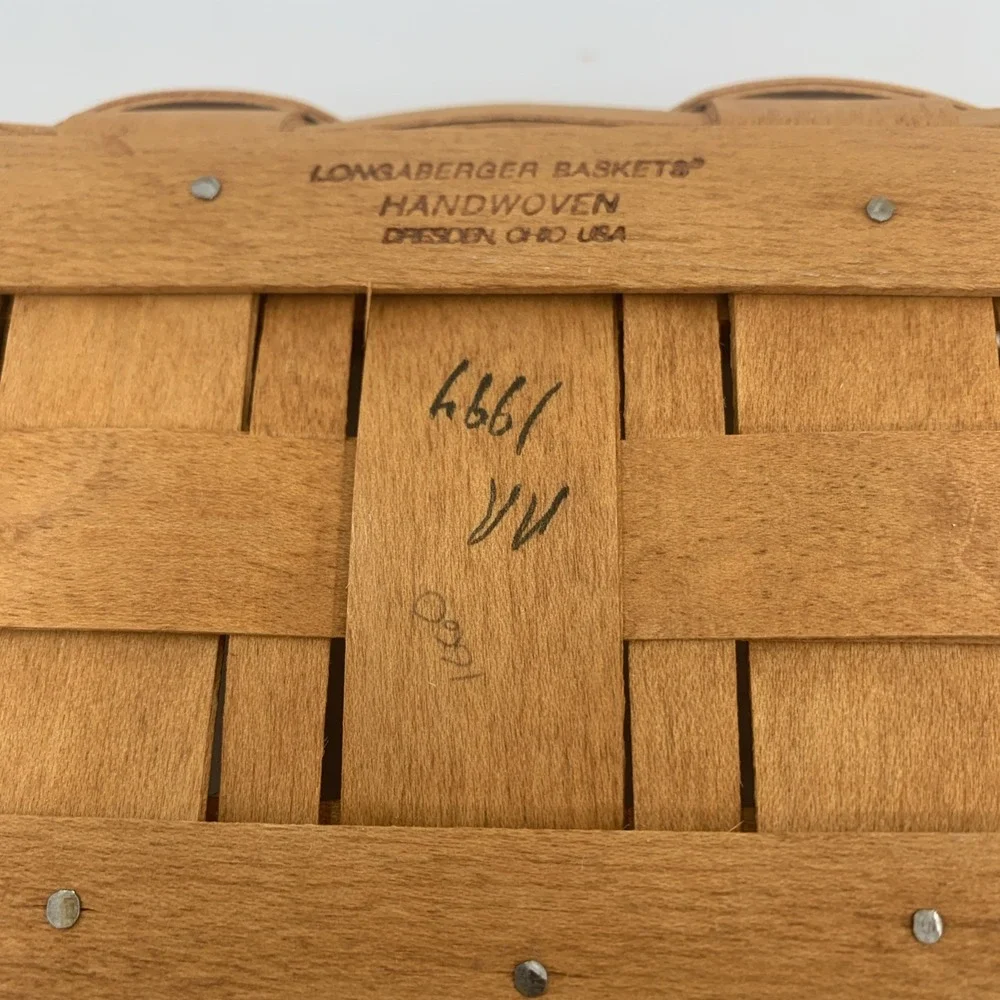 Vintage Longaberger 1994 Recipe Card Basket with Lid Shades of Autumn Collection - Picture 5 of 9
